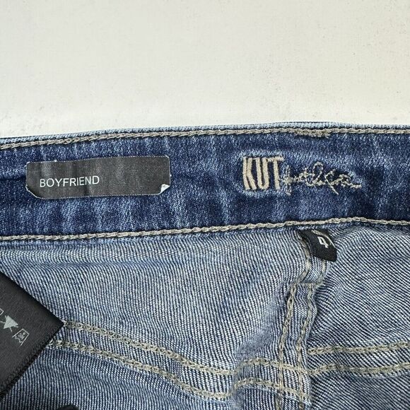 Kut From The Kloth Catherine Boyfriend Denim Blue Jeans Size 4 Cotton Stretch - Picture 5 of 8